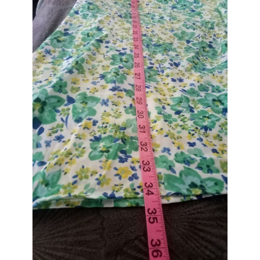 Gina Floral A Line Dress Green Long Sleeve Medium Pullover Long Sleeve - Picture 9 of 9
